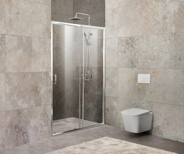 душевая дверь belbagno unique 115 unique-bf-1-100/115-c-cr профиль хром стекло прозрачное