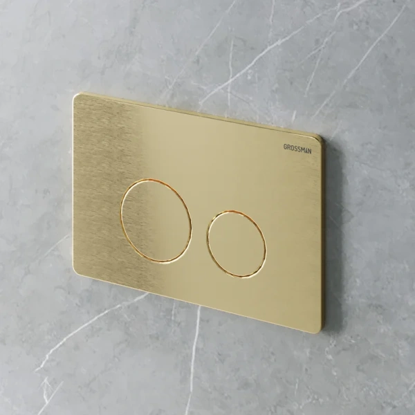 клавиша для инсталляции grossman style 700.k31.05.32m.32m для унитаза, пластик, золото сатиновое