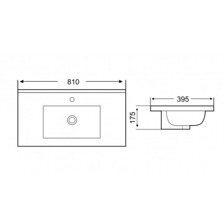 раковина встраиваемая weltwasser deilbach 7517 80х39 10000005585, белая