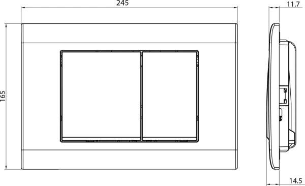 клавиша для инсталляции charus minimalista fp.310.dw.01 для унитаза, пластик, черный матовый