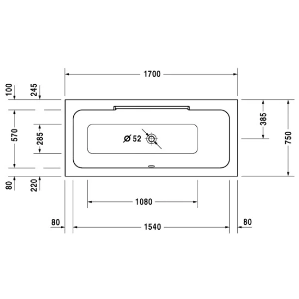 акриловая ванна duravit durastyle 170x75 (700297)