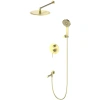 Душевой комплект Wonzon & Woghand Stick WW-88939017-BG 300 мм, со смесителем, золотой матовый