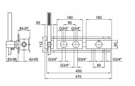 смеситель для душа fantini milano 31 93 7312b термостатический, матовая сталь