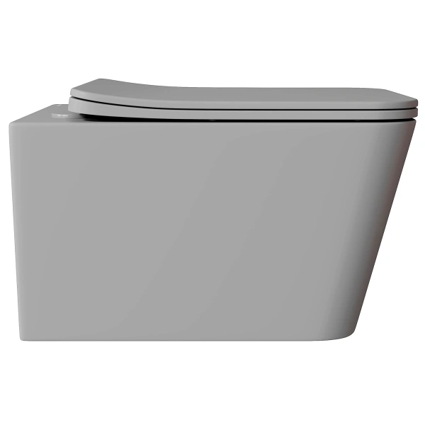 унитаз aqueduto macio mac0130 подвесной, безободковый, сиденье с микролифтом, 52х37 см, серый матовый