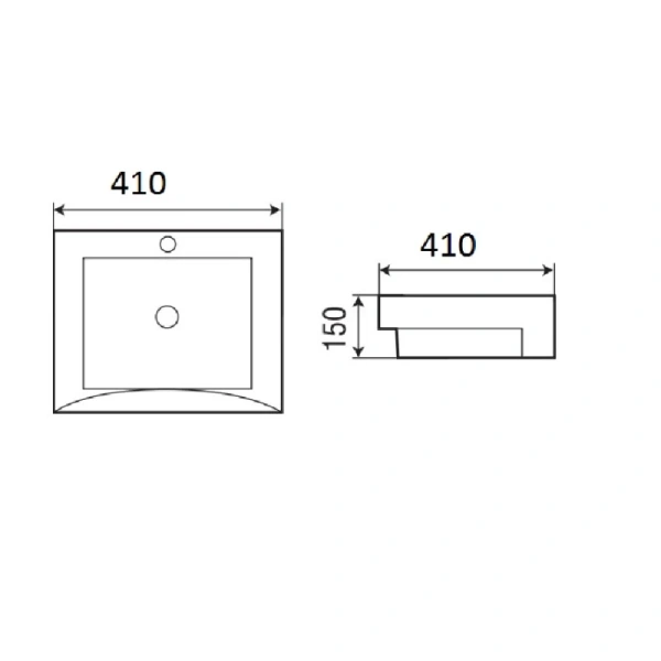 раковина полувстраиваемая weltwasser deilbach 4010 41 см, 10000003884, белая