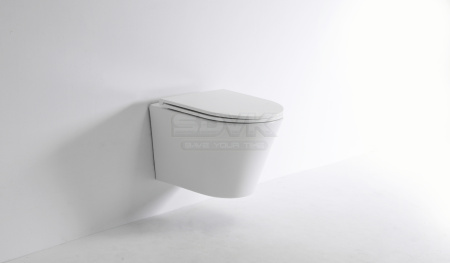 унитаз tece tecespring k 9700997 подвесной, безободковый, с сиденьем в комплекте, белый