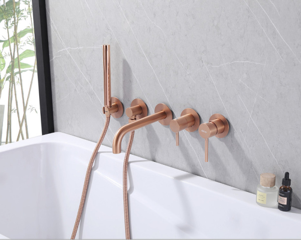 смеситель для ванны abber wasser kreis af8130mrg, цвет розовое золото матовое