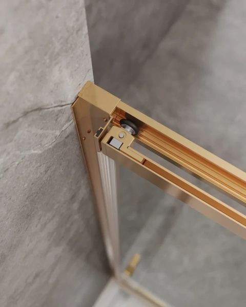 душевая дверь cezares molveno molveno-bf-3-100-c-boro-iv 100 см, профиль золотой матовый, стекло прозрачное