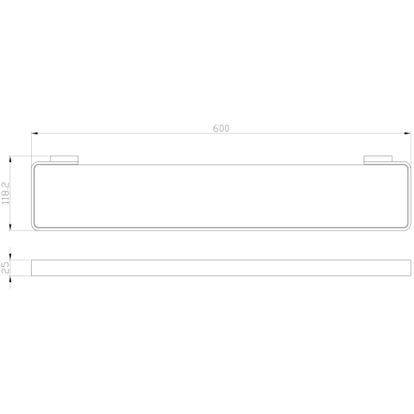 Полка стеклянная Wonzon & Woghand Lotte WW-8327A 60 см, хром