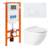 комплект унитаза с инсталляцией belbagno sfera-r bb046chr/bb2111sc/bb002-80/bb005-pr-chrome с сиденьем микролифт и клавишей смыва хром глянцевый