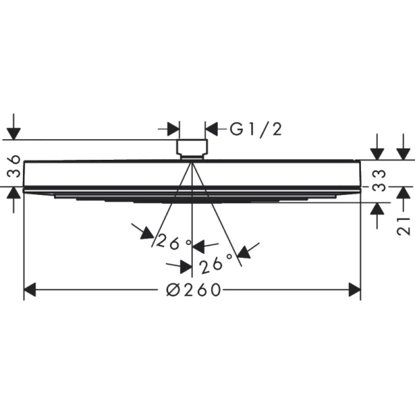 верхний душ hansgrohe pulsify 260 1jet 24140670
