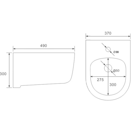 подвесное биде vincea evo vb1-34s