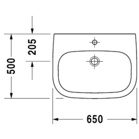 раковина duravit d-code 23106500002 подвесная, овальная, 65х50х18 см, белая