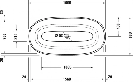 акриловая ванна duravit white tulip #700468 160x80 см, цвет белый