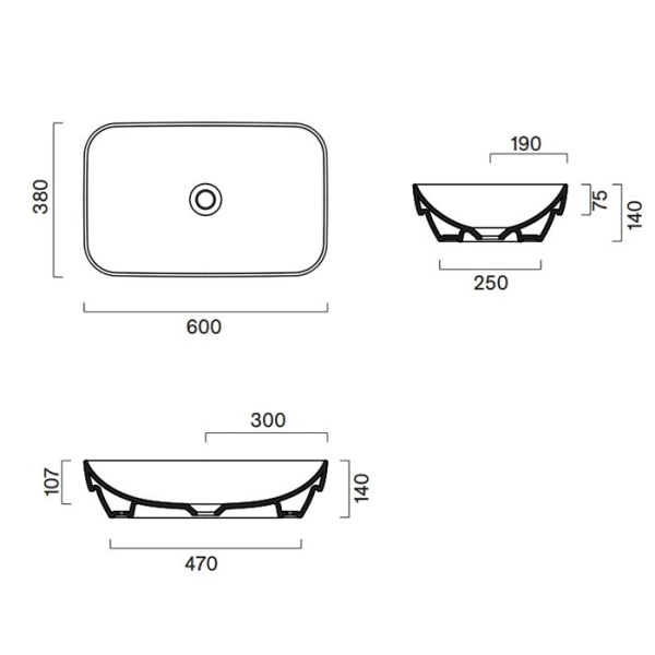 раковина catalano green 60 0424600029 встраиваемая sabbia матовый