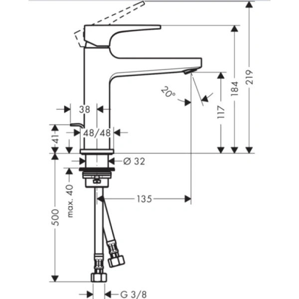 смеситель для раковины с донным клапаном hansgrohe metropol 32506000