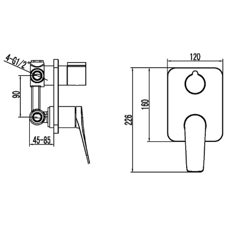 смеситель для душа lemark bronx lm3727bl черный матовый