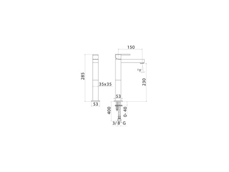 смеситель для раковины mamoli feel 4846s140d101 c донным клапаном, высокий, цвет хром