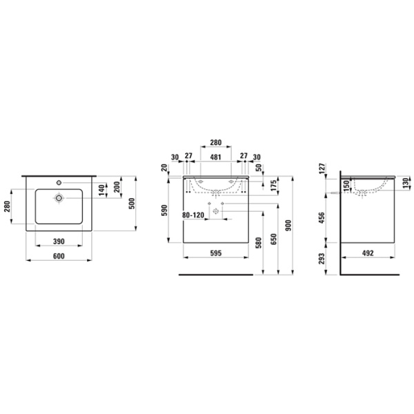 laufen laufen pro s тумба с раковиной 60х50х61см., подвесная, 2 ящика, включая органайзер, цвет: белый глянцевый