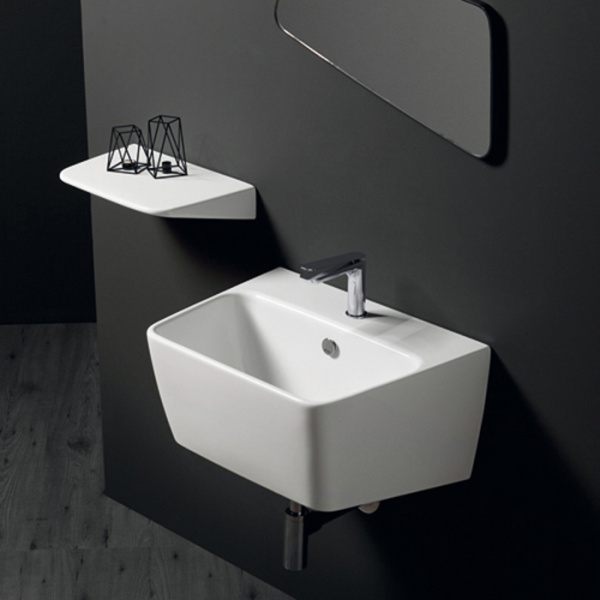 полка 40х2см simas degrade de15bi, подвесная с креплениями, цвет: белый