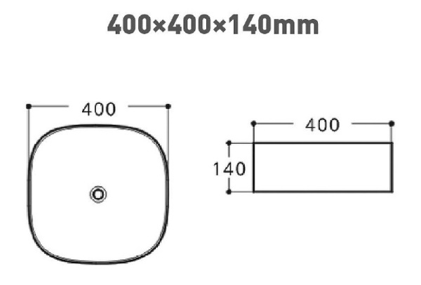 раковина накладная 40 см aquanet trend-1 00273683, белая