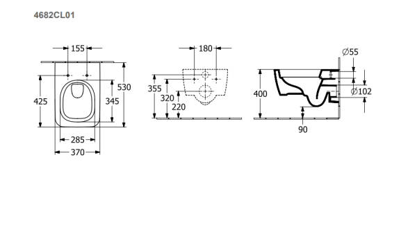 унитаз подвесной villeroy&boch skyla 4682cl01 с сиденьем микролифт, цвет альпийский белый
