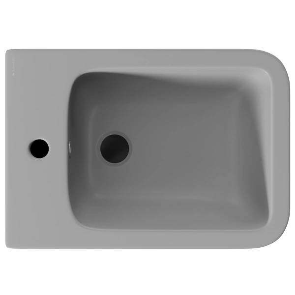 биде aqueduto macio mac0330 подвесное, 52.5х37 см, серый матовый