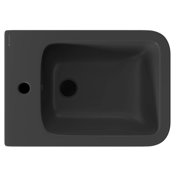биде aqueduto macio mac0340 подвесное, 52.5х37 см, черный матовый