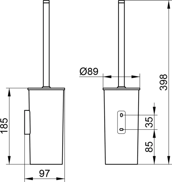 Ёршик для унитаза Keuco Collection Moll 12764 010101 хром | антрацит