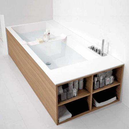 Ванны из материала Corian 190 см Antonio Lupi Biblio BIBLIO45 rovere naturale белая/дуб натуральный