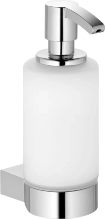 Дозатор для мыла пены с держателем Keuco Plan 14957 019000 опаловое матовое стекло хром глянец