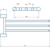полотенцедержатель haiba hb8413 поворотный, цвет хром