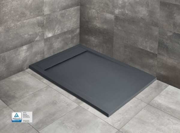 душевой поддон из литьевого мрамора 210×100 см radaway teos f anthracite htf210100-64