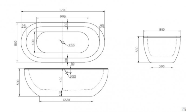 акриловая ванна belbagno bb13 180x86 белая