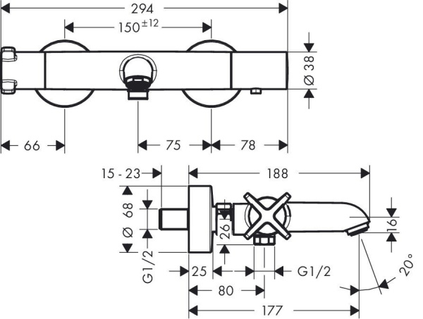 термостат для ванны axor citterio e 36140000