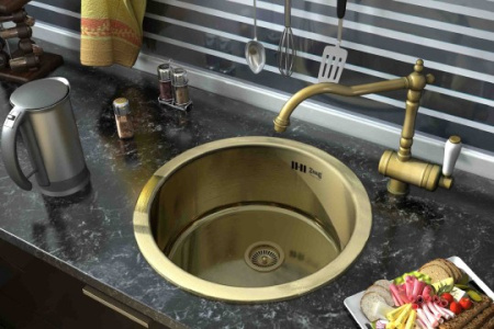 кухонная мойка zorg inox pvd szr-500-bronze