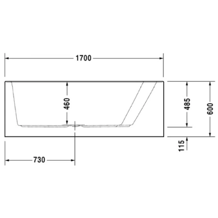 акриловая ванна duravit paiova 170x130 (700267)