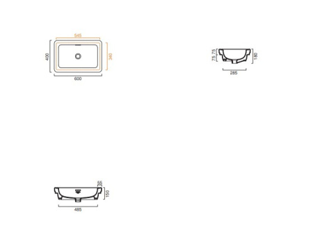 раковина накладная 60 см catalano canova royal 160acv00, белая.
