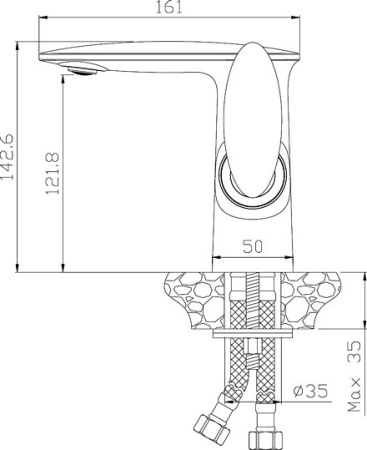 смеситель для раковины rossinka rs30-11w с донным клапаном