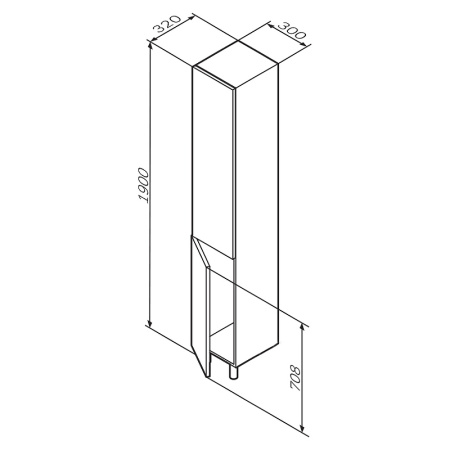 шкаф-пенал am.pm gem l белый глянец, напольный