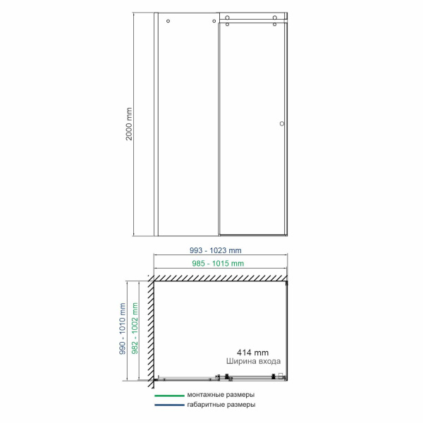 душевой уголок wasserkraft vils 56r 56r19, 100×100х200 см, профиль серебристый, стекло прозрачное