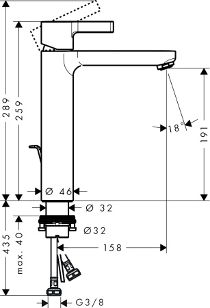 смеситель для раковины hansgrohe metris s 31021000