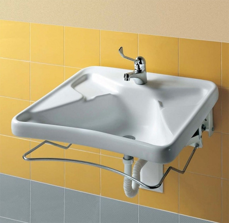 раковина подвесная для инвалидов hatria autonomy 68х60 см,y0bv 01, белая