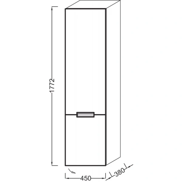 шкаф пенал jacob delafon reve 45 l eb1141g-g95 подвесной оливковый