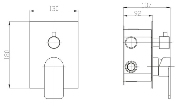 смеситель для душа belbagno nova nov sdm in с внутренней частью,
