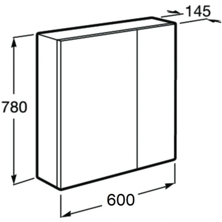зеркальный шкаф 60x78 см белый матовый roca ronda zru9303007