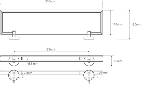 Полка стеклянная Bemeta Omega 104102202 Полка стеклянная Bemeta Omega 104102202
