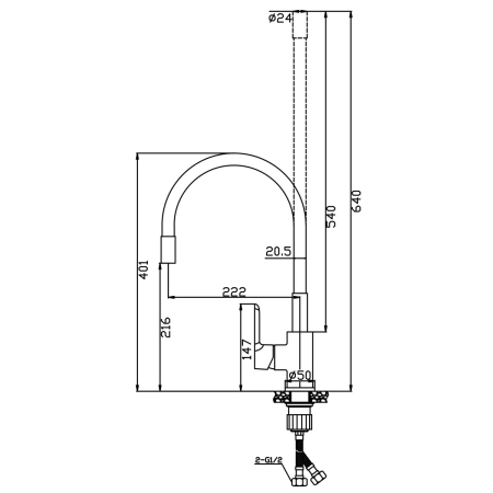 смеситель для кухни avrora kitchen av9002b
