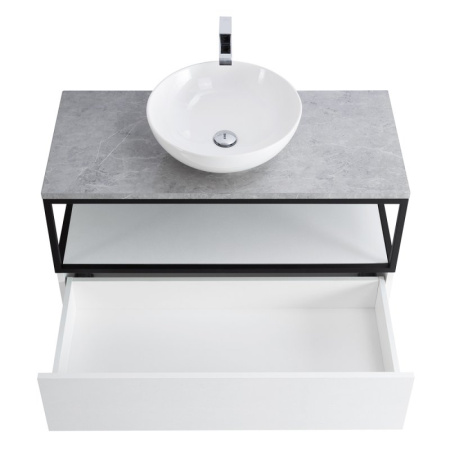 консоль под раковину cezares cadro 100 cadro-100/46/58-2c-so-met-st черная матовая