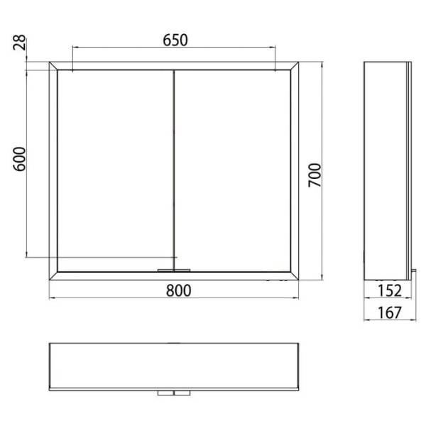 зеркальный шкаф emco asis prime 80 9497 060 62 с подсветкой серебро
